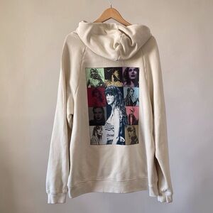 Taylor Swift The Eras Tour Hoodie Women's XL Oversized Pullover Graphic Cream